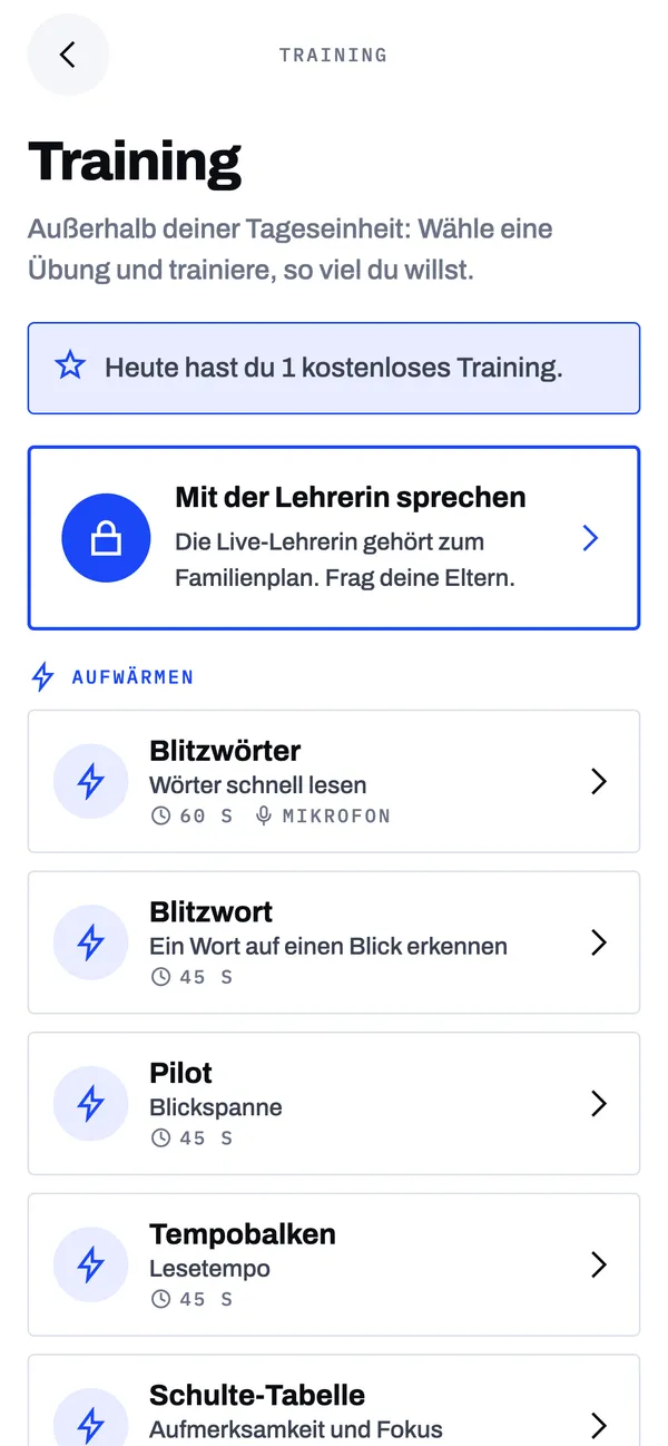 Freies Üben