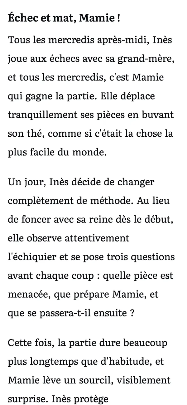 Une courte lecture